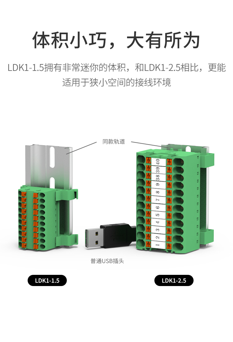 LDK1-1.5快速直插导轨式接线端子