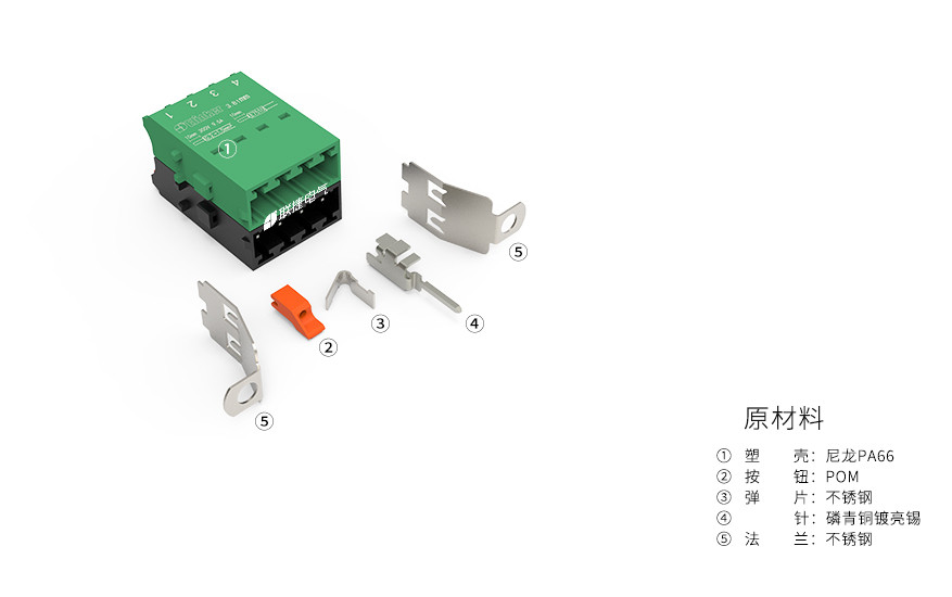 上海联捷LC880C-3.81小间距双层穿墙插拔接线端子