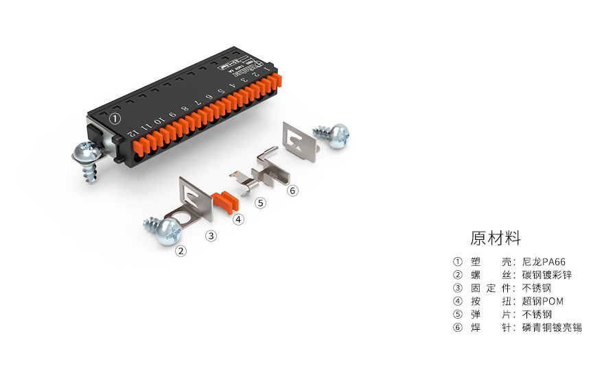 LS341RN-2.54面板弯针弹簧式接线端子