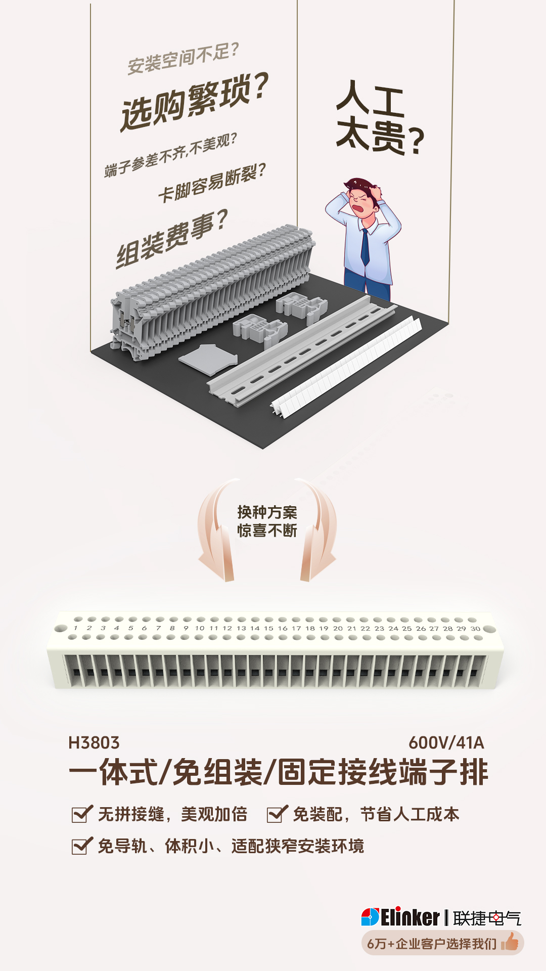 H3803固定式接线端子排
